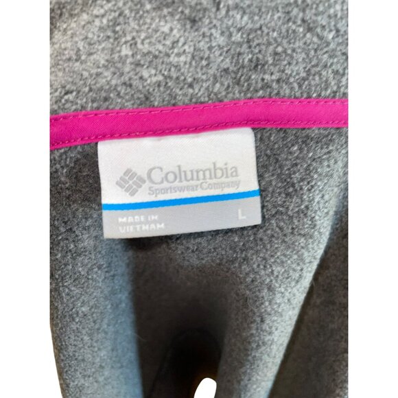 Columbia Womens Full-Zip Fleece Jacket L Gray & Pink Polyester *Like New* - Picture 5 of 7